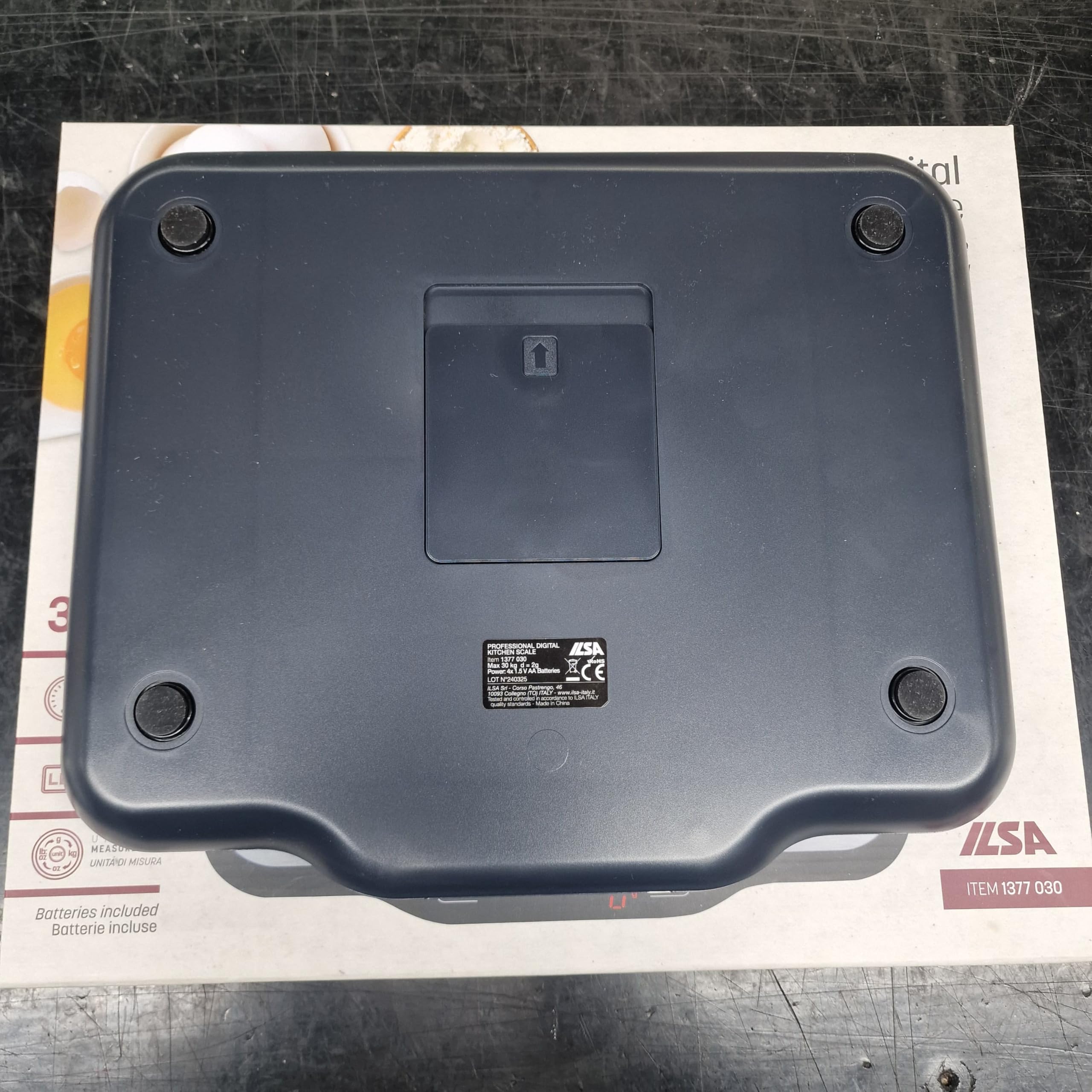 ILSA Bilancia digitale da cucina professionale in acciaio 18/10 da 30 Kg con divisione 2 grammi