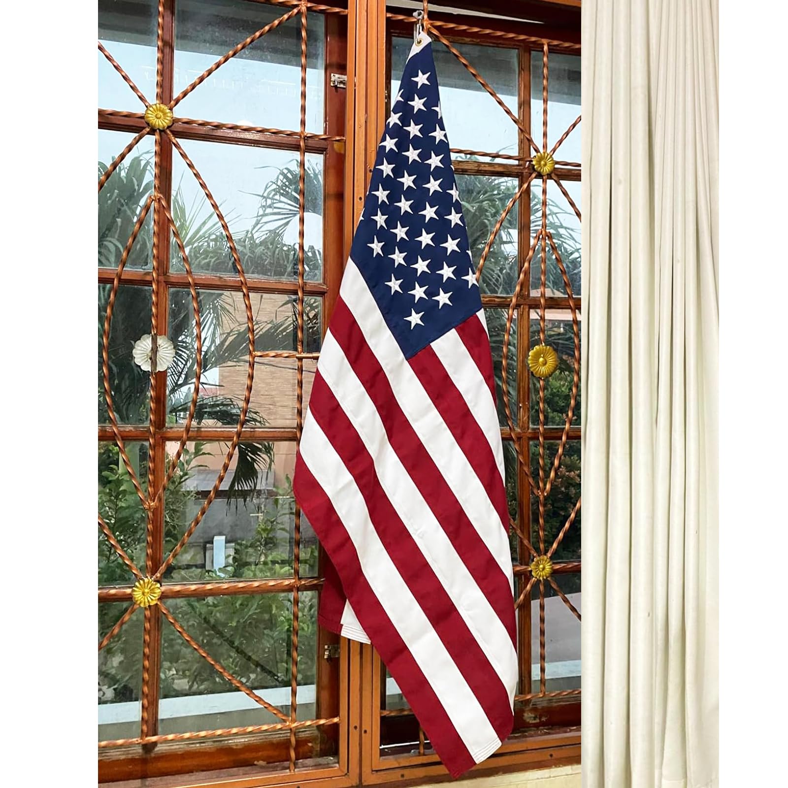 アメリカ国旗 100%厚手コットン製 フラッグ 約152cm x 87cm Amazon.co.jp: Homissor 100%コットンフラッグ アメリカ国旗 2x3