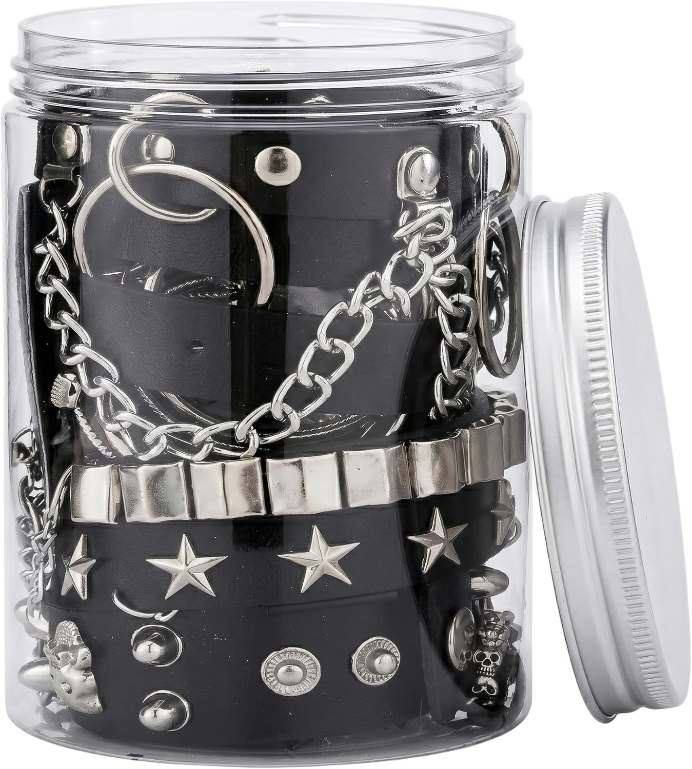 40 Pcs Mystery Jewelry Jar for Women, Punk Surprise Jewelry Box Multi Style Alternative Romantic Present for Her