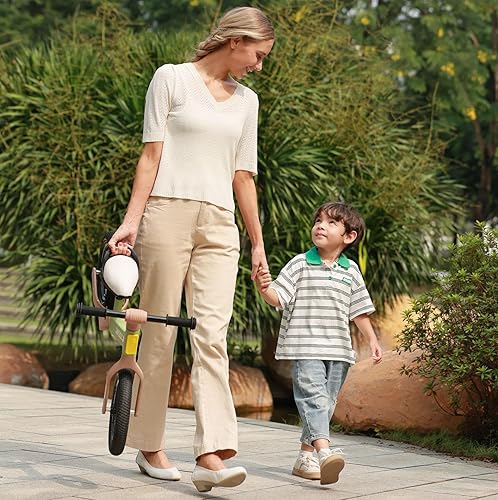 Miniatura 6 de Tayizoo Bicicleta de equilibrio brillante para niños de 2 a 5 años de edad, ruedas inflables de goma de 12 pulgadas y marco de nailon ajustable