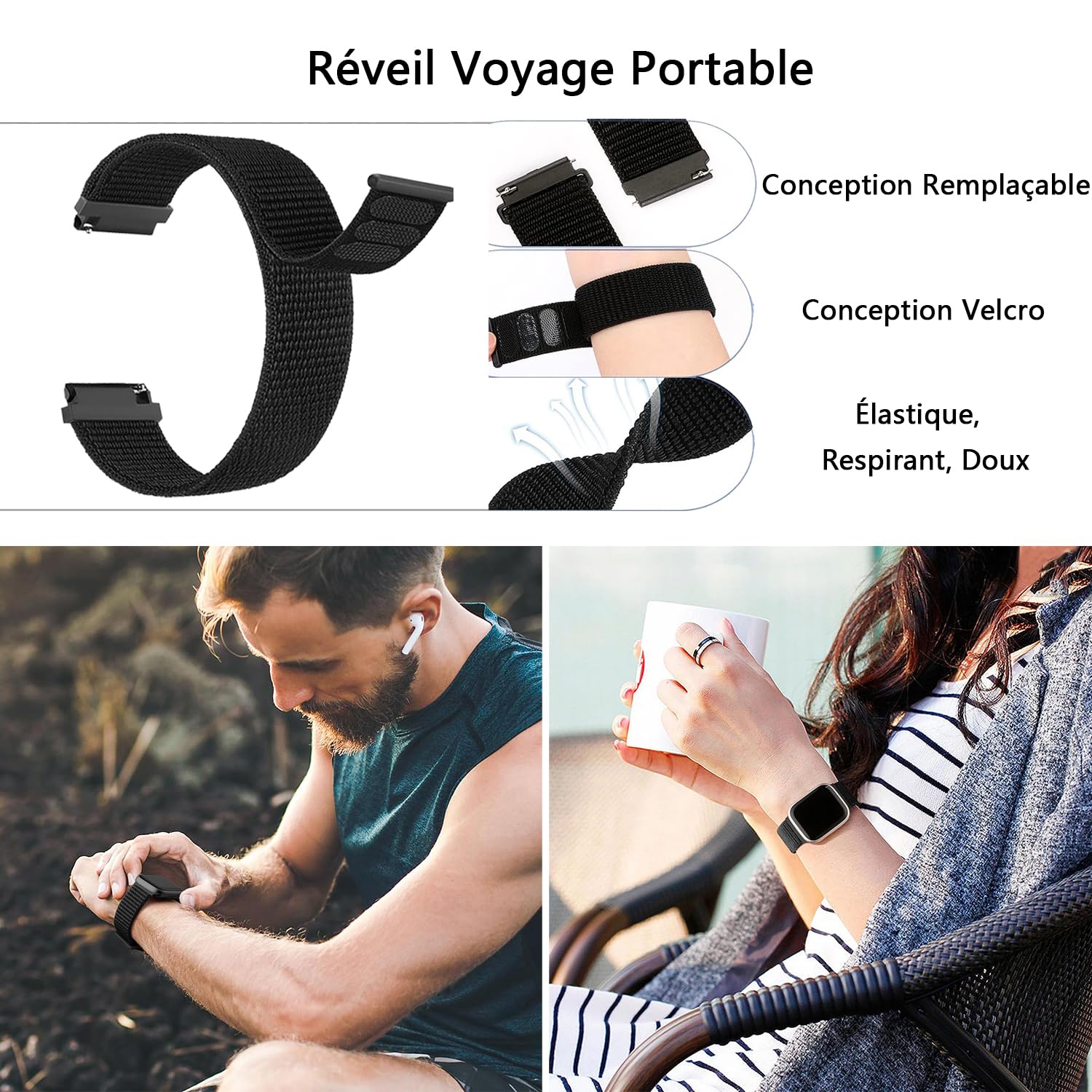 Reveil Matin - Reveil Puissant Gros Dormeurs - Reveil Numerique Silencieux pour Sourd - Reveil Analogique Intelligent Ado Enfant Voyage - Réveil Numérique pour Jour et sans Lumiere la Nuit