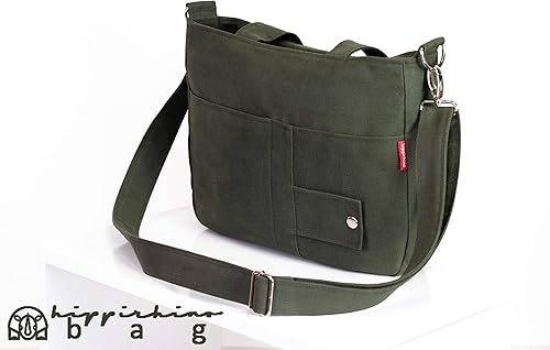 Miniatura 7 de Canvas Shoulder Bag Crossbody Detachable Strap Messenger Bag Travel Multi Pockets Tote Eco Cotton Diaper Bag Grocery Casual Bag Minimalist