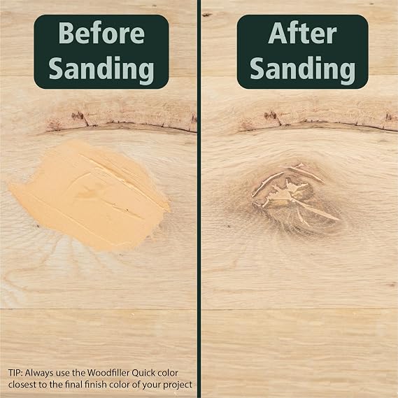 Rubio Monocoat Woodfiller Quick (Dark), 100 g Bag | Quick-Curing Wood Filler Putty for Interior Joinery & Patching Chipped Wood