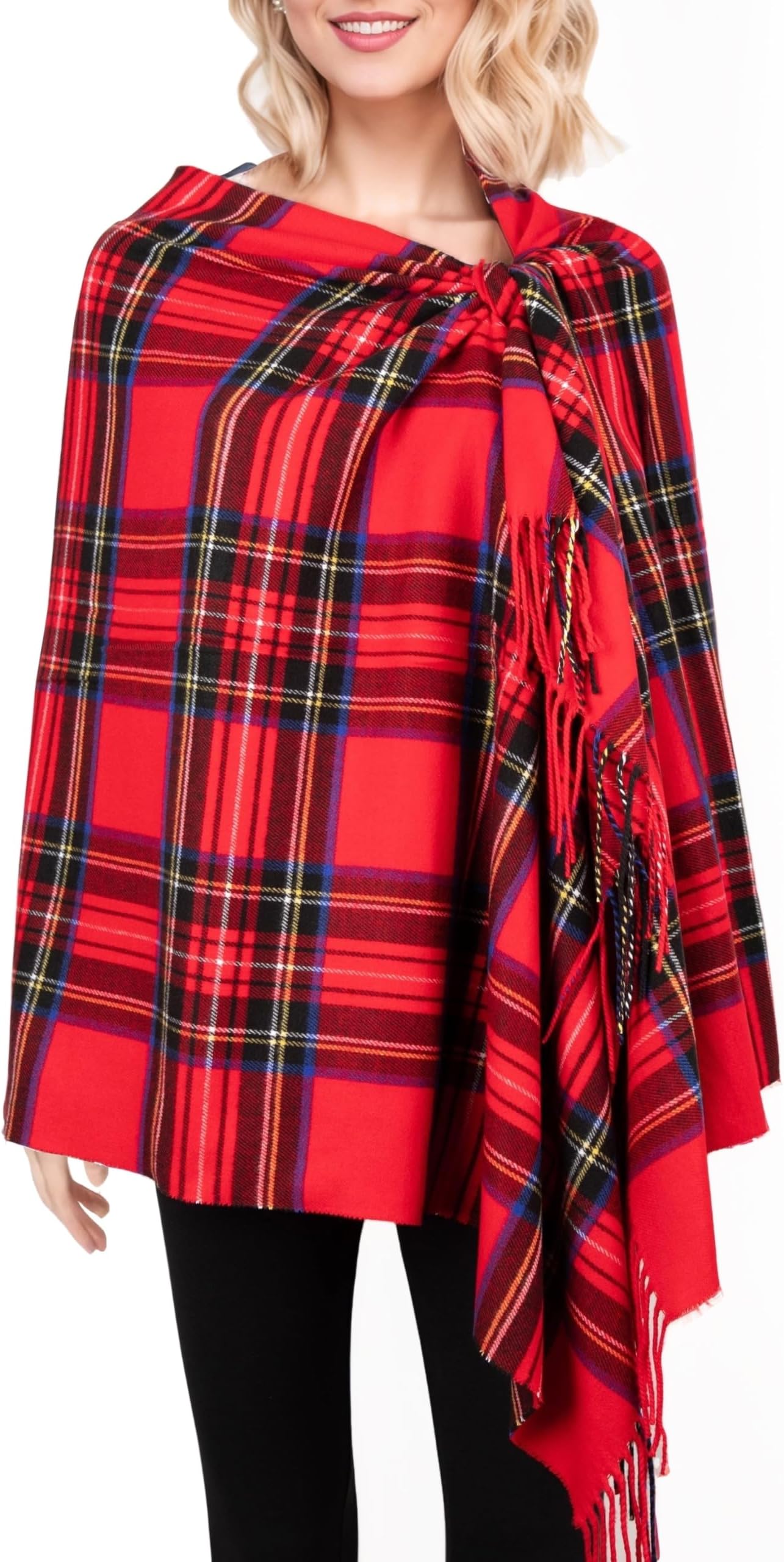 Long & Wide Scottish Tartan Plaid Shawl Wrap – Soft Cashmere Feel Winter Scarf, Outlander-Inspired Christmas Gift