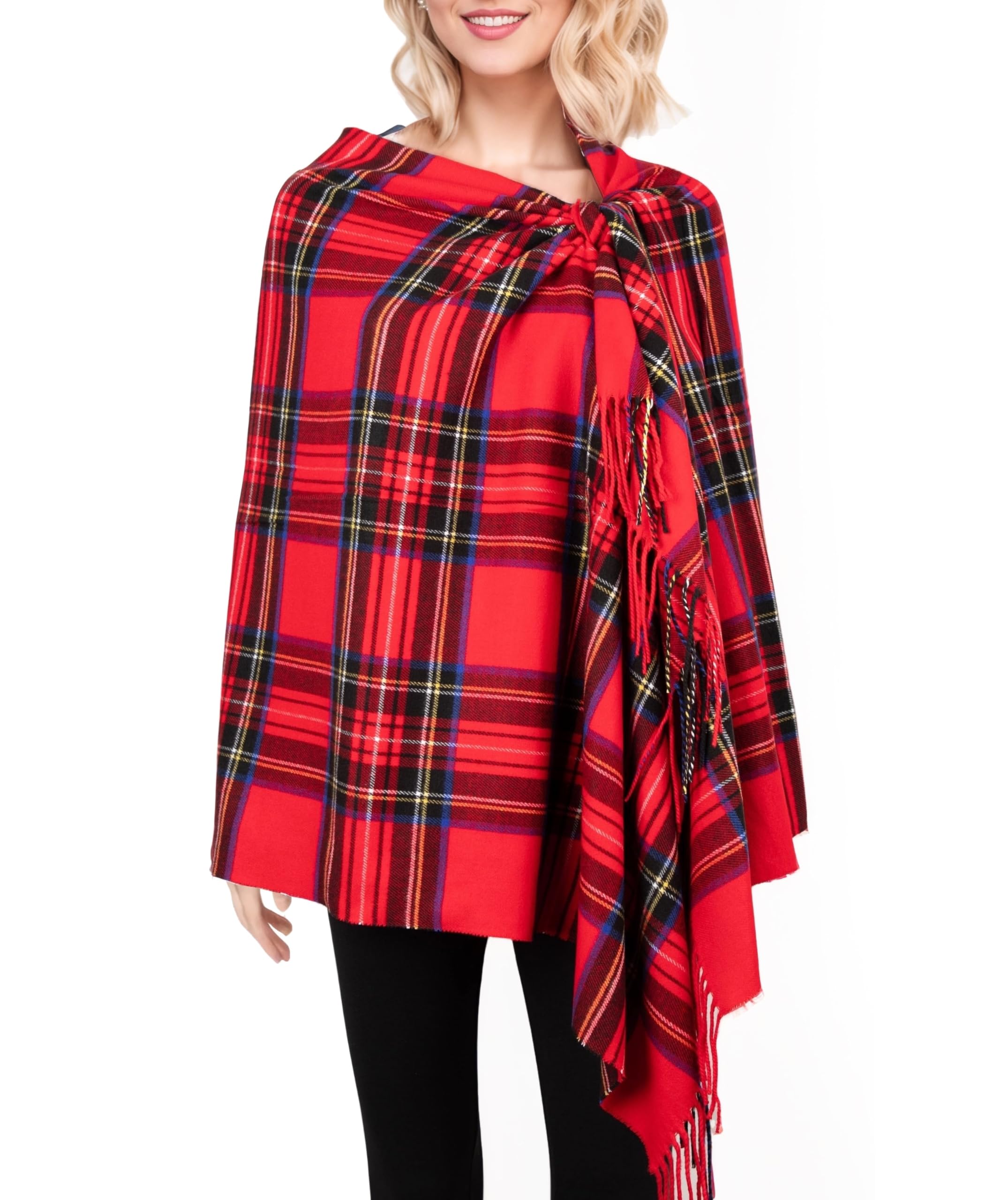 Long & Wide Scottish Tartan Plaid Shawl Wrap – Soft Cashmere Feel Winter Scarf, Outlander-Inspired Christmas Gift