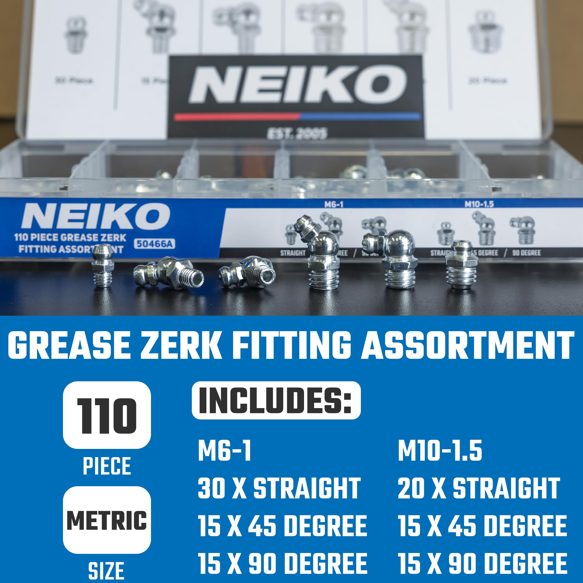 aikok　orenznero支給　ゼブラウッド12角軸　格子何グリップ Amazon.com: NEIKO 50466A Grease Fitting Assortment, 110 Piece