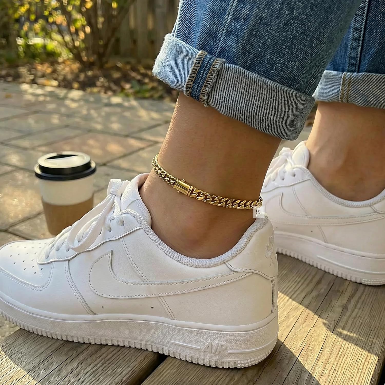 18K Gold Electroplated Cuban Chain Anklet – 5.5mm Concave, 5mm Miami Cuban Link – Made in Korea, 9-12 Inches