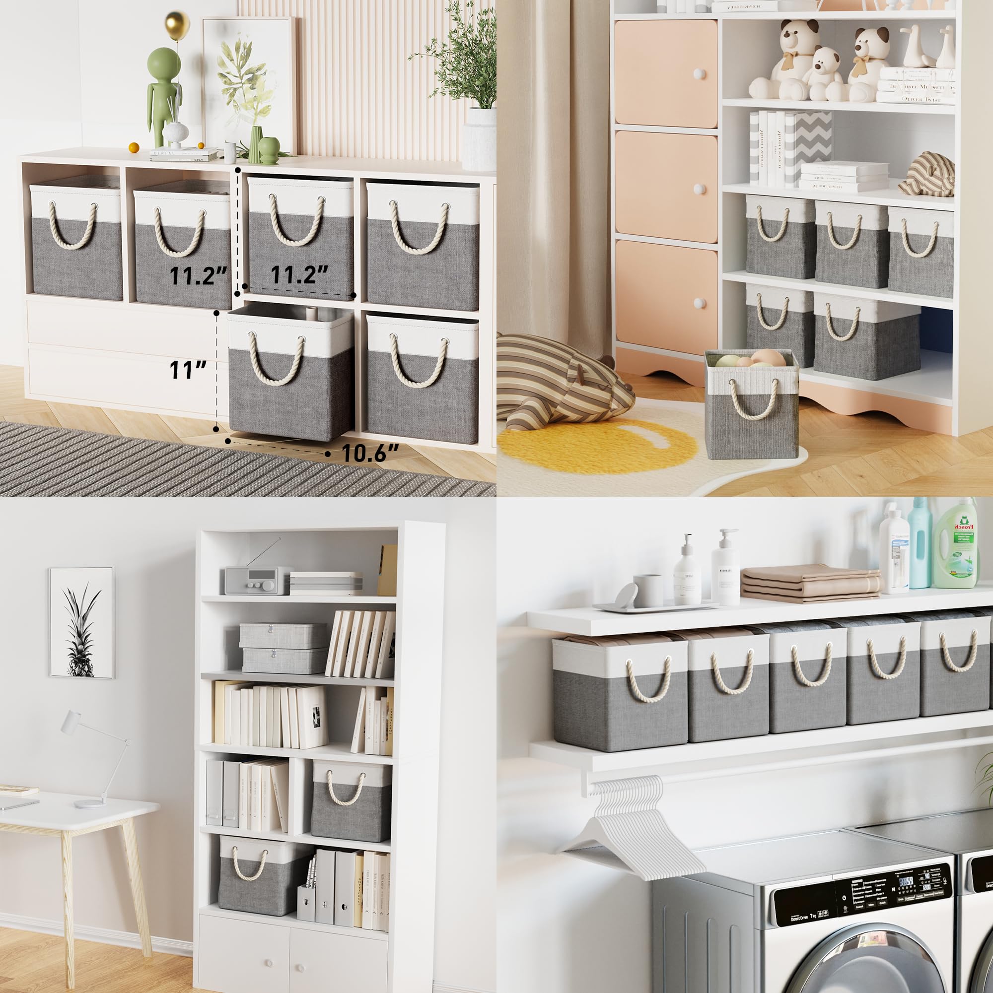 Greenual Cube Storage Bins, Collapsible Fabric Cube