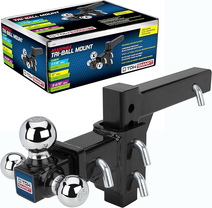 12 Best Adjustable Trailer Hitches Review 2025 13 TowSmart Adjustable Tri-Ball Mount Hitch