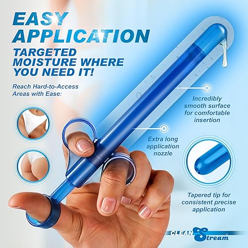 Miniatura 11 de Cleanstream Lanzador de lubricante XL, uso con 1 mano, tubo liso para una fácil inserción, jeringa, apto para juguetes, tapa incluida, sin perfume
