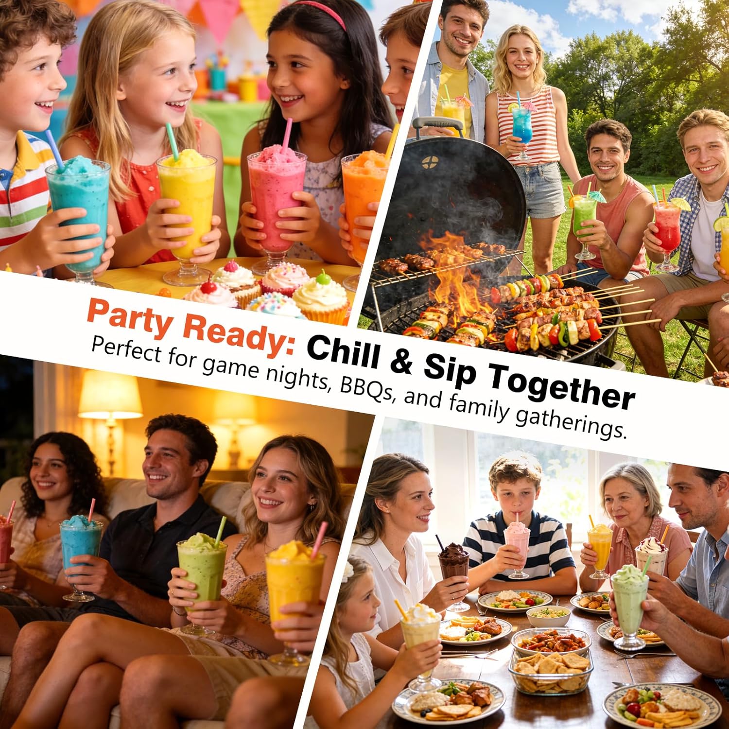 Slushie Machine, Ice Cream Maker, Slushy Machine for Home & Gatherings, No Ice Needed with Fast-Freeze & Customizable Thickness, 6 Presets for Margarita, Frappé, Milkshake and More, Auto-Clean