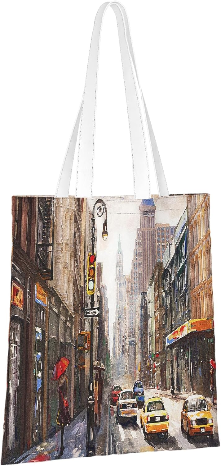 Canvas Tote Bag,Large Capacity Shopping Bag with Durable Handles for Grocery, Travel, Daily Use - Image 4