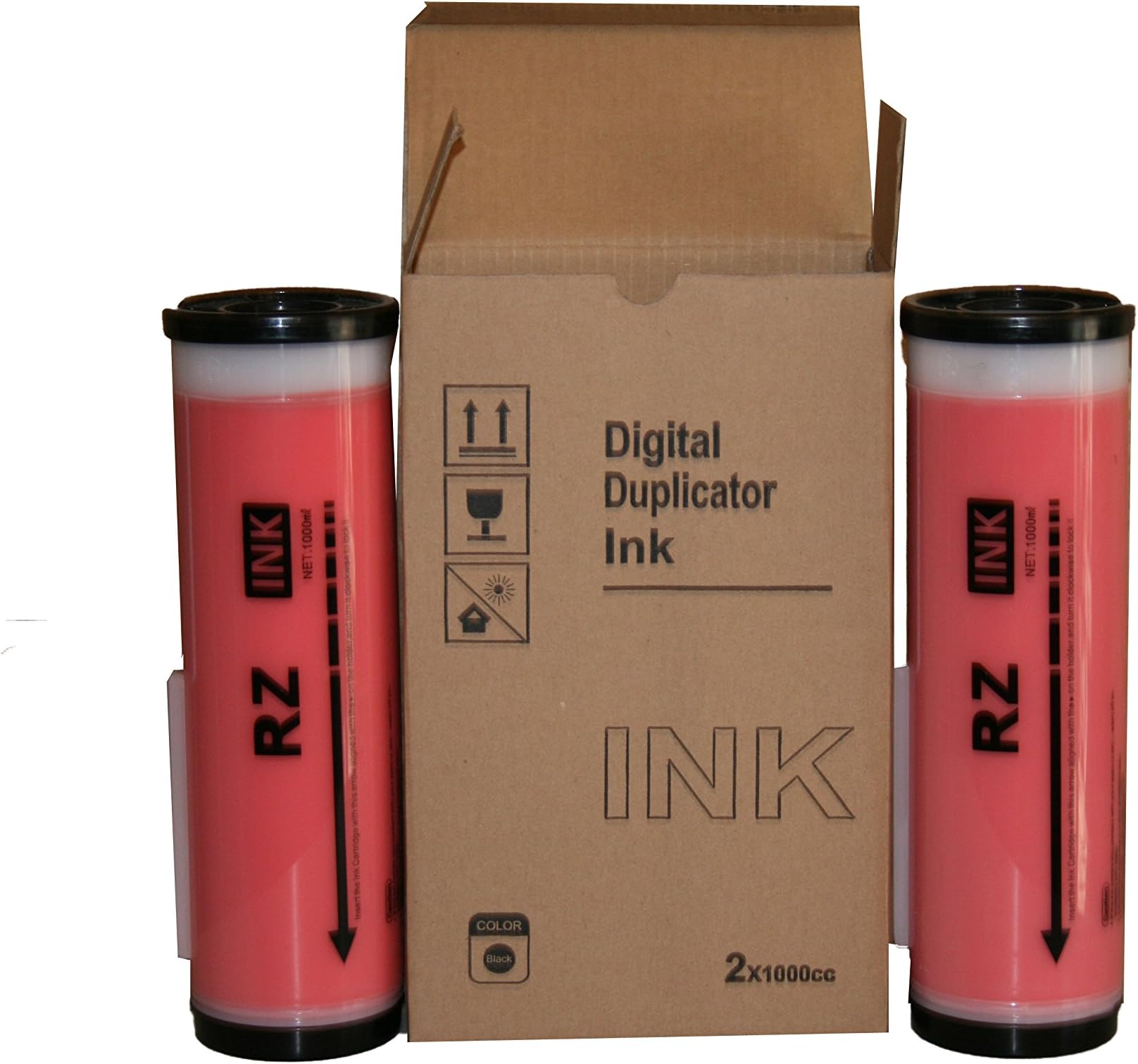 2 Red Wholesale Widgets Brand Universal Inks, Compatible with Riso EZ, MZ, and RZ Series Duplicators RISRZREDC