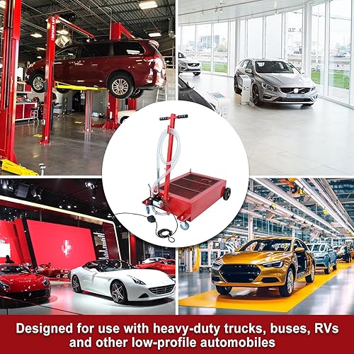 Miniatura 7 de SUPERFASTRACING Bandeja de drenaje de aceite de perfil bajo de 15 galones con bomba de transferencia de combustible de aceite de 110 V para