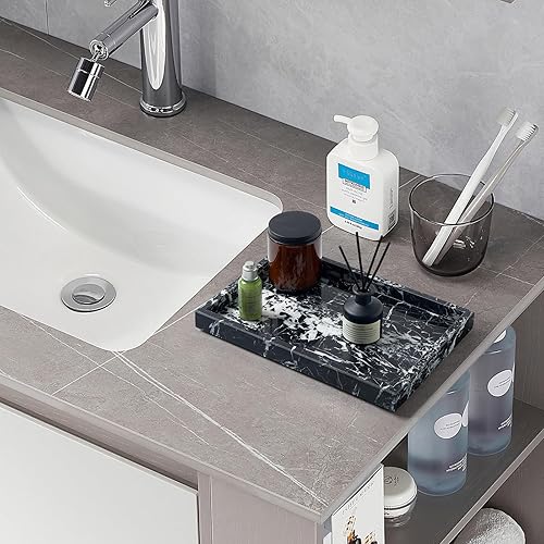 Miniatura 4 de Bandeja de tocador de baño de mármol, bandeja de lujo natural Carrara para el hogar, cocina, baño, bandeja decorativa de piedra para encimera,