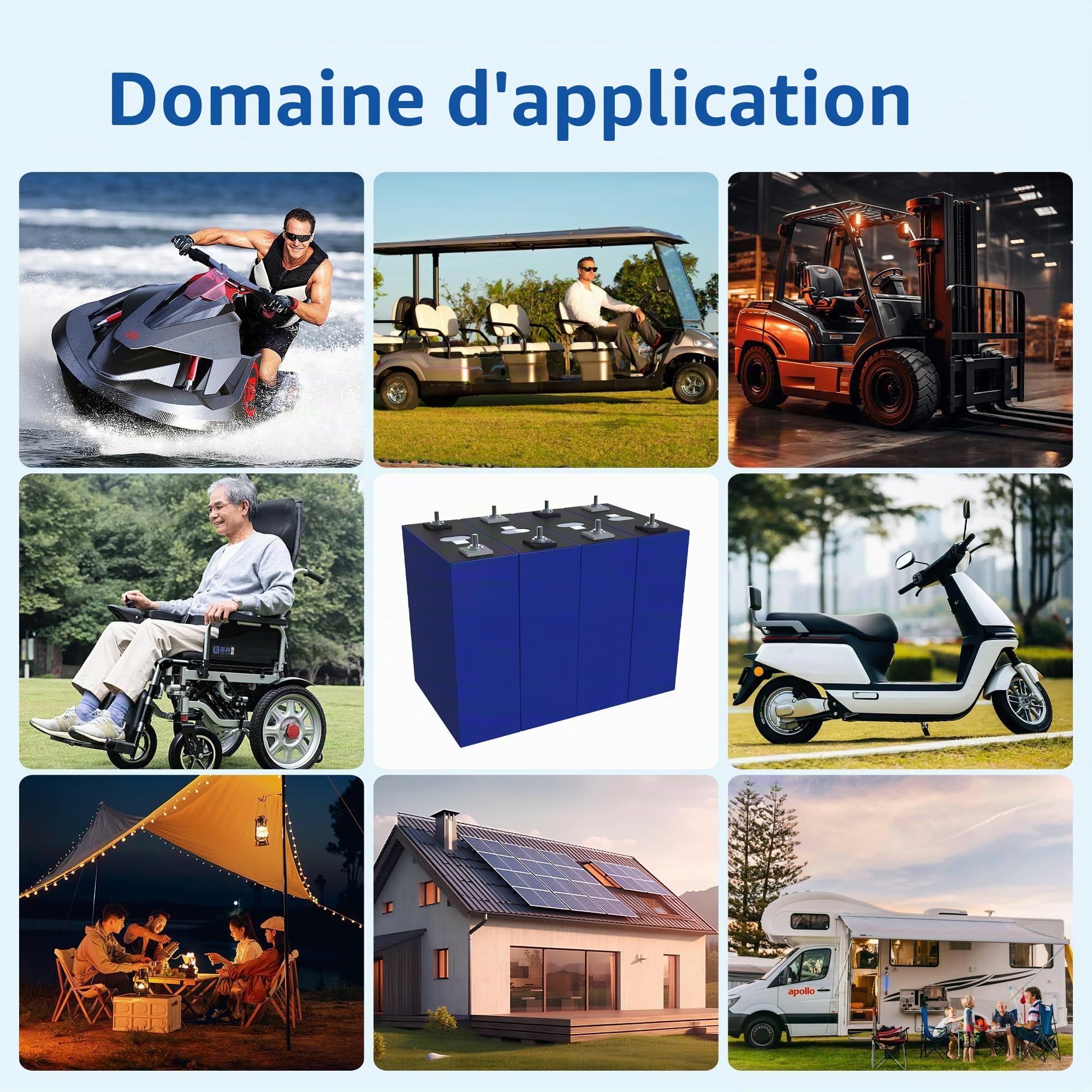 4 Pièces 3.2V 280Ah LiFePO4 Cellule, Batterie Lithium Fer Phosphate à Cycle Profond pour Off-Grid, Bateau, Systèmes Solaires, RV