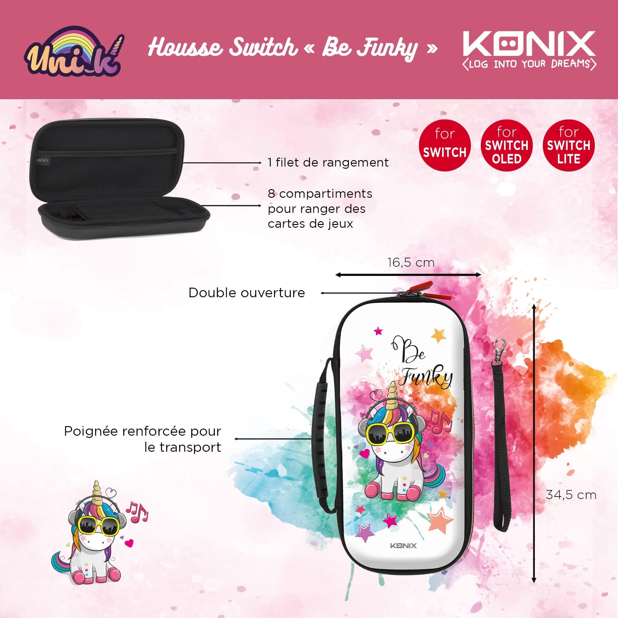 Konix My Hero Academia Funda de protección y Transporte para Nintendo Switch, Switch Lite y Switch OLED - 8 Juegos - Diseño My Hero Academia - Negro — view 131