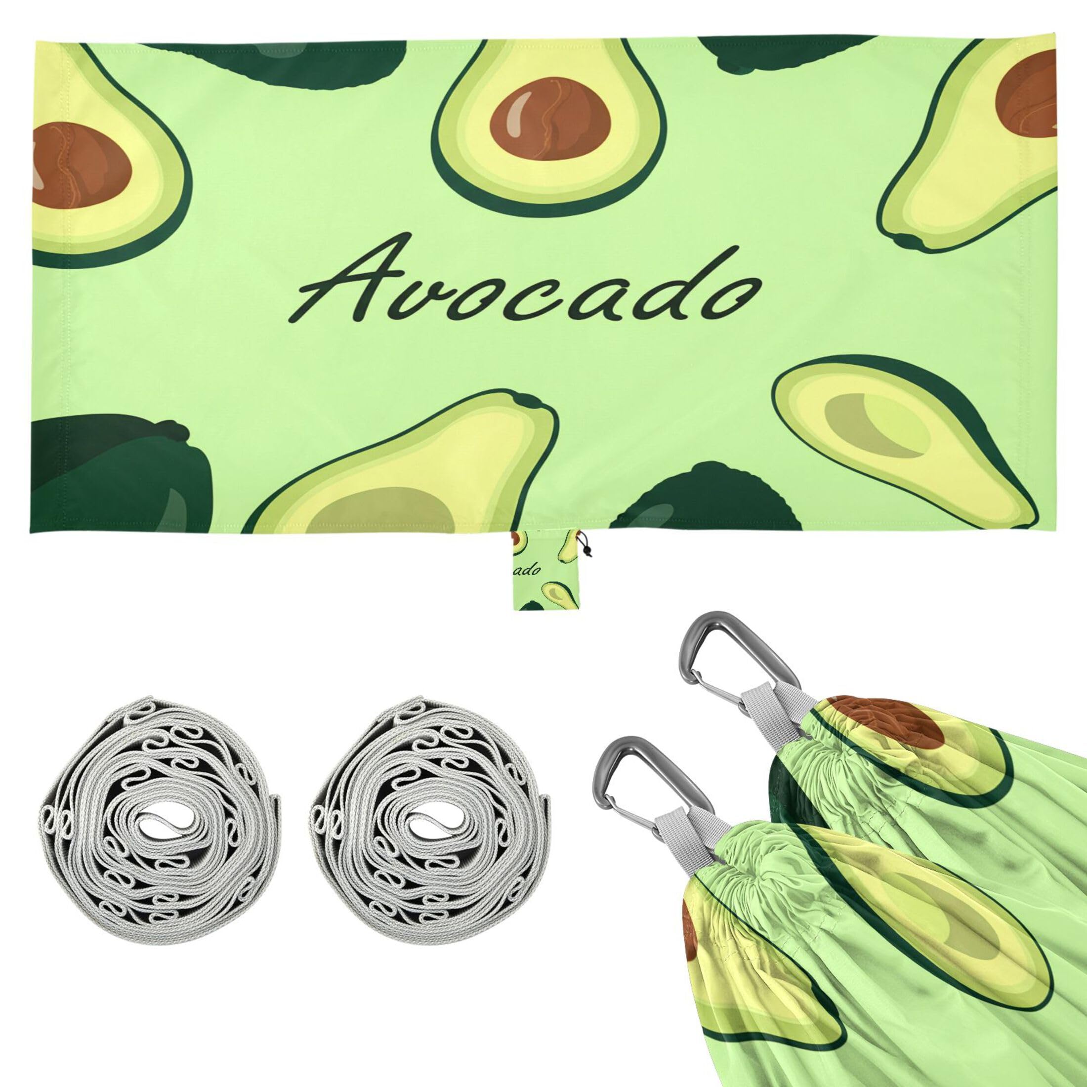 Takiito Avocados Hammock 330 lb Capacity Travel Camping Hammock with Tree Straps, Portable Lightweight for Outdoor Beach Backpacking Backyard Patio