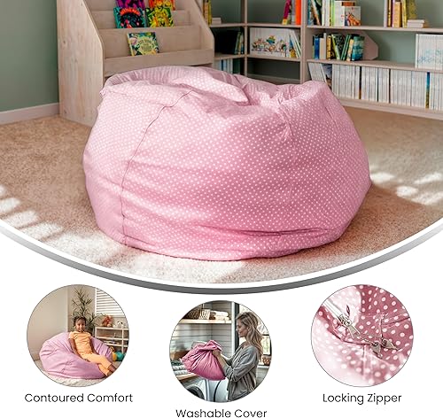 Miniatura 26 de Flash Furniture Puf de gran tamaño para niños y adultos, juego de 1, sherpa natural Negro -,Negro Peludo,Blush Peludo,Marrón,Camouflaje,Azul