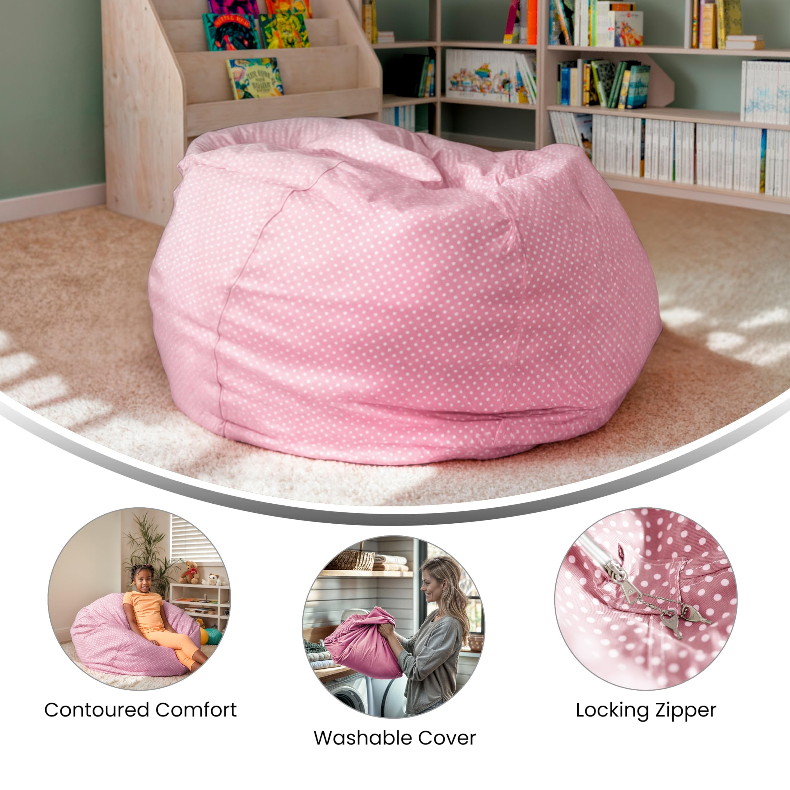 Amazon.com: Flash Furniture Duncan Oversized Bean Bag Chair for