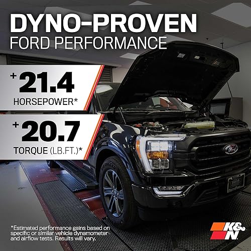 Miniatura 3 de K&amp;N Kit de entrada de aire frío aumenta la aceleración y la potencia de remolque, garantizado para aumentar la potencia de hasta 21 HP compatible