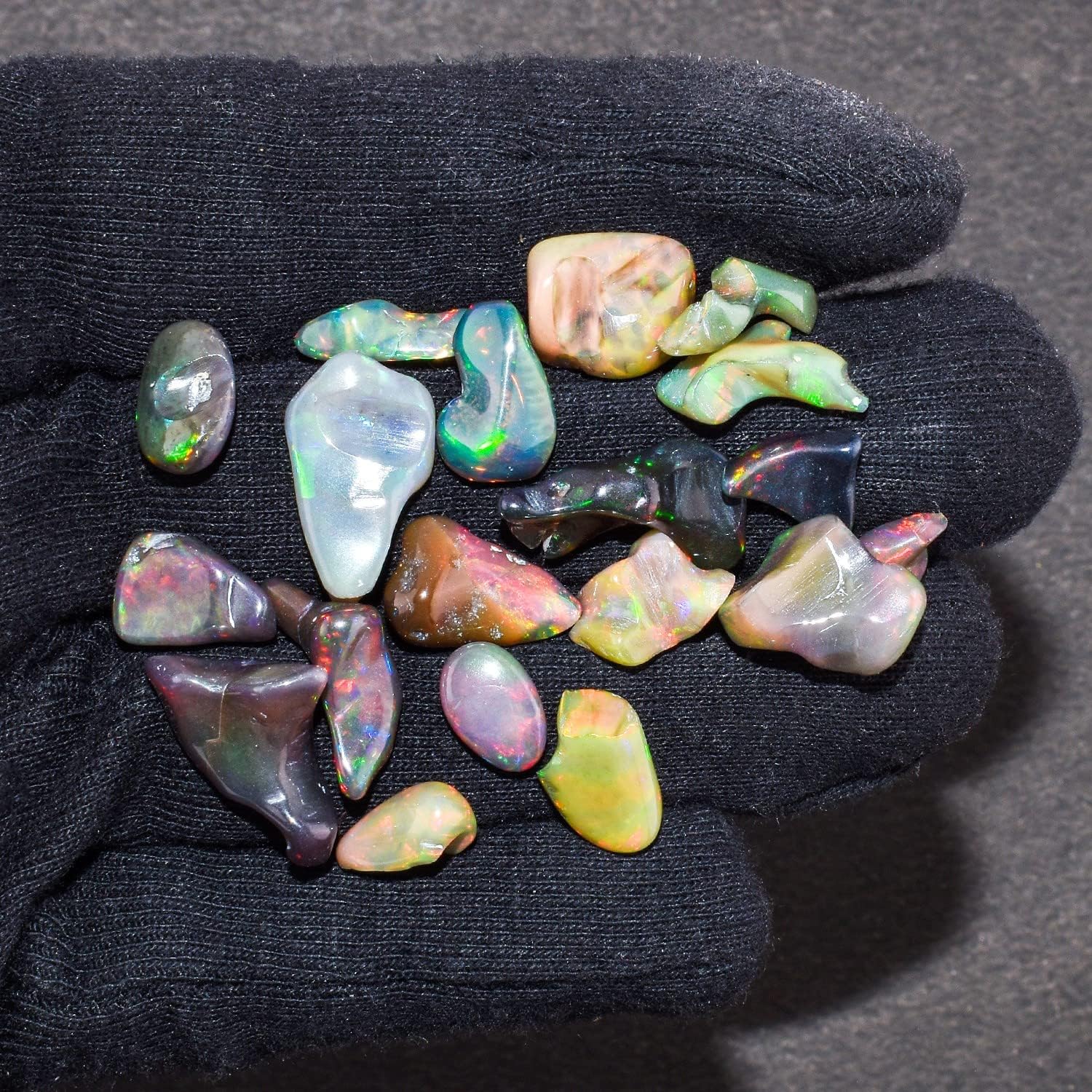 OdrillionGems 4pcs Black Ethiopian Opal Gemstone, Polished Fire Opal Stones, Jewelry Making, Loose Supplies, Energy Healing Crystals, October Birthstone, Jewelry Gemstones, DIY Crafts - Image 5