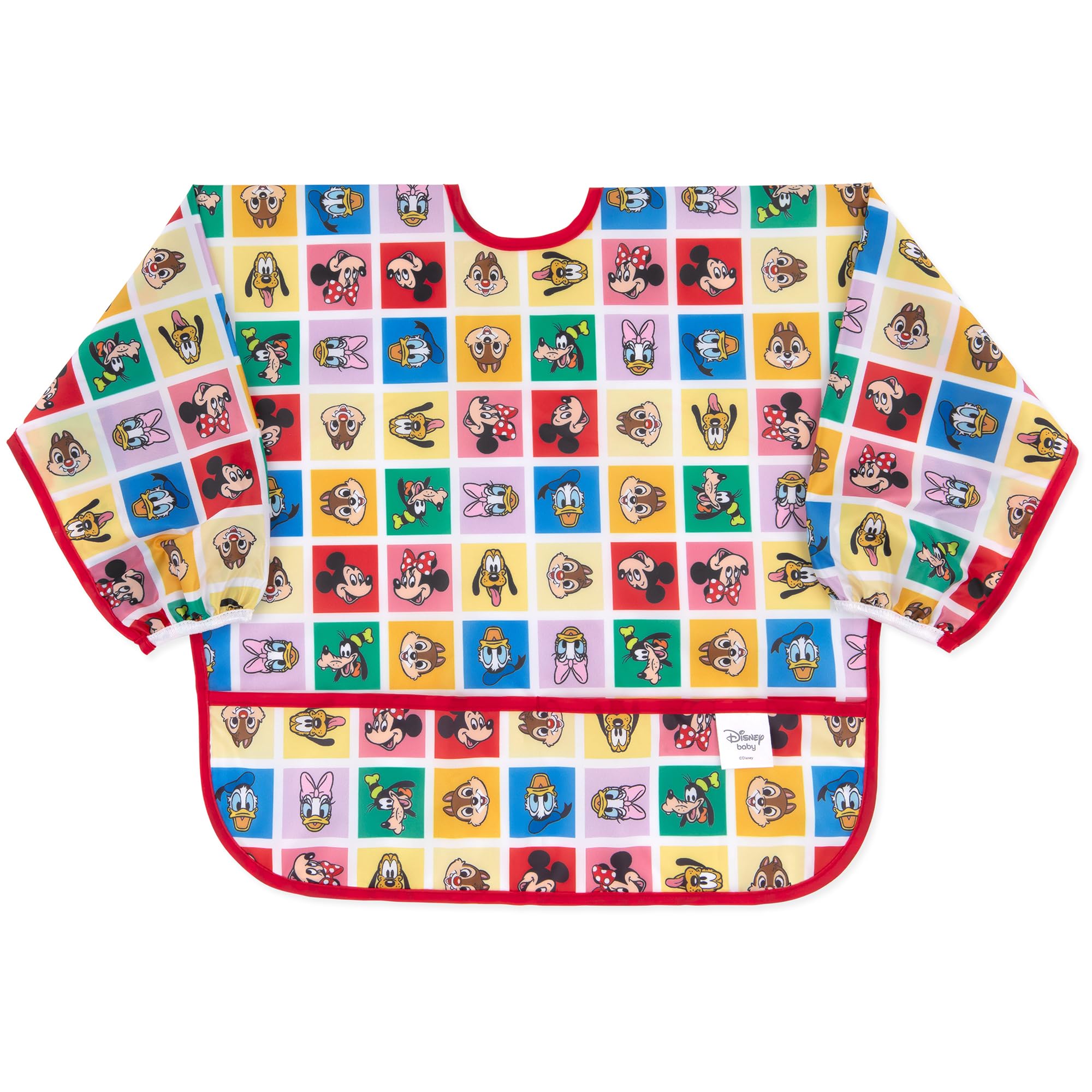 Bumkins Disney Sleeved Bib for Girl or Boy, Baby and Toddler for 6-24 Mos, Essential Must Have for Eating, Feeding, Baby Led Weaning Supplies, Long