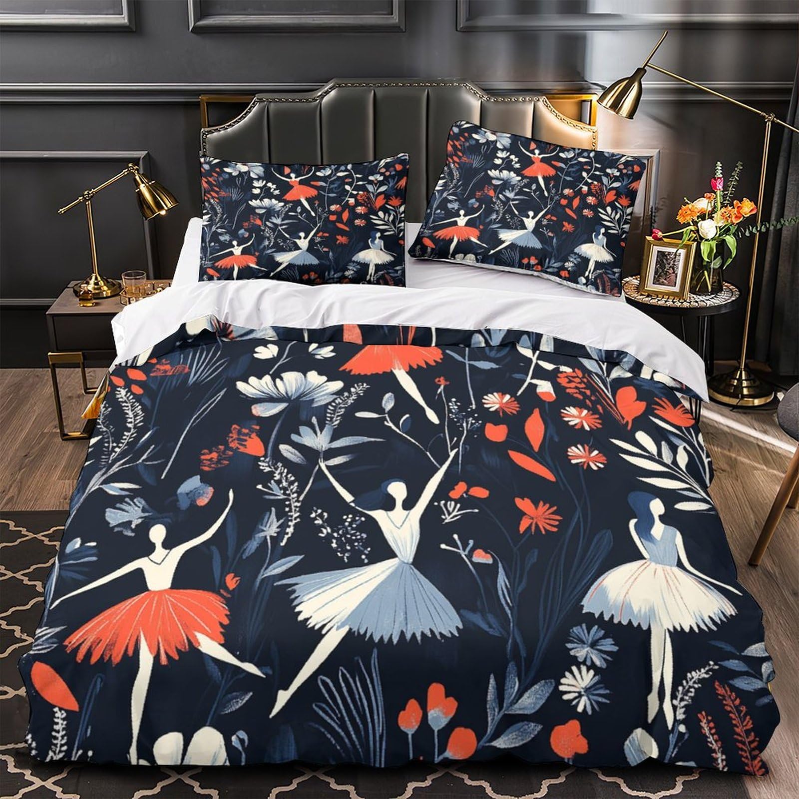 Housse de couette floral sur le thème de la danse pour sublimer la déco d'une chambre d'ado