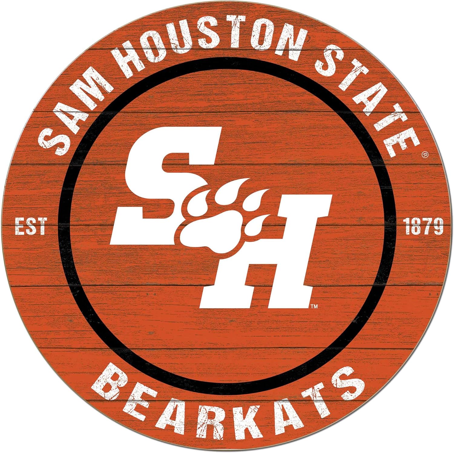 KH Sports Fan Sam Houston State Bearkats Colored Circle Sign, 20x20 Inches, Bearkats Decor for Dorm, Fan Cave, Living Room; Display Your Team Spirit with This Sam Houston State Bearkats Wall Art