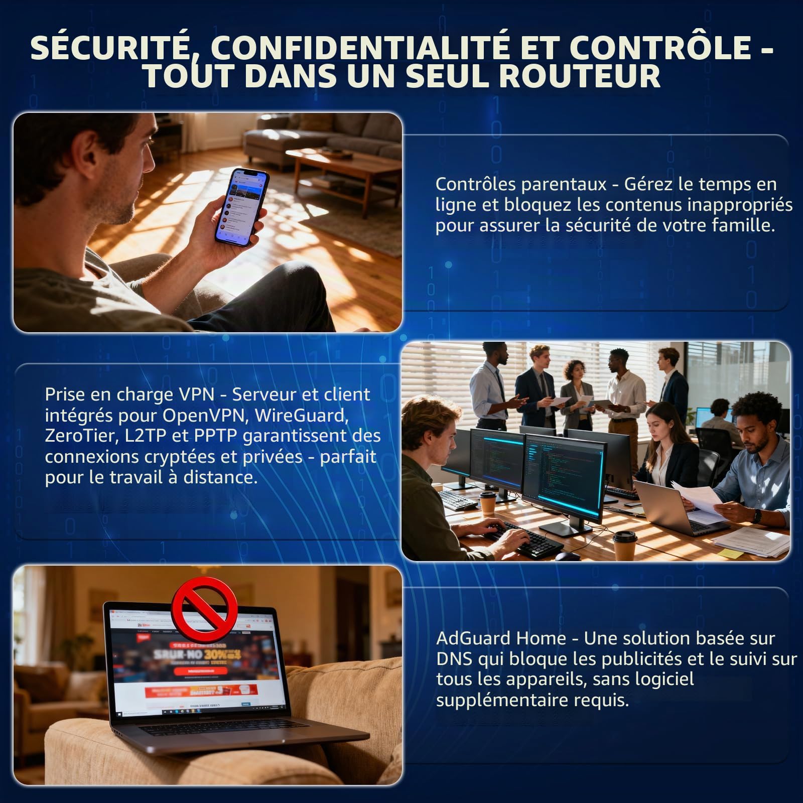 LTC Routeur WiFi 7 ​​Velo7 Max BE19000, MIMO 4×4, 12 Flux, 320 MHz jusqu'à 19 Gbit/s, 2 Ports 10 GHz et 4 Ports 1 GHz, Modulation 4096-QAM, 10 antennes, sécurité de Niveau Entreprise