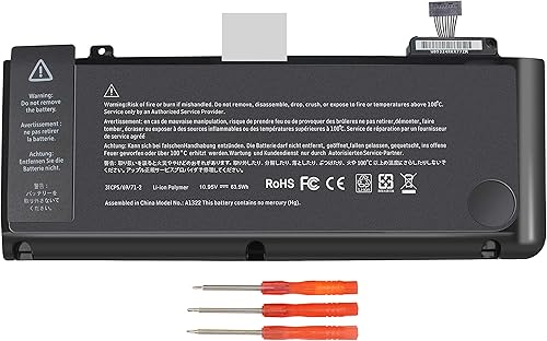 Batería de repuesto A1322 A1278  Batería A1322 para MacBook Pro de 13 pulgadas mediados de 2012 2010 2009 principios de 2011 a finales de 2011
