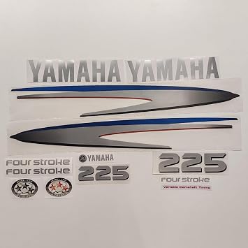 411 Decals Aftermarket Replacement for Yamaha 225 Four Stroke Silver 2002-2006 Outboard Decal Sticker Set