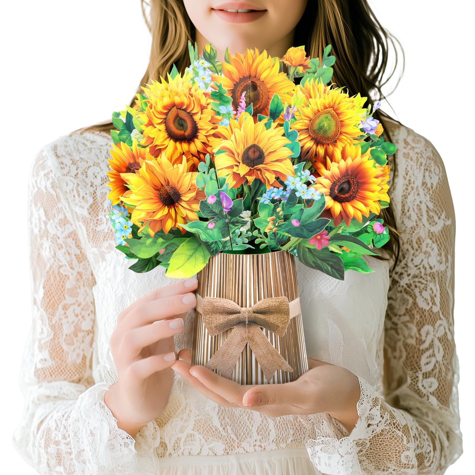 Sunflower Pop-Up Card, Yellow / Brown, A5