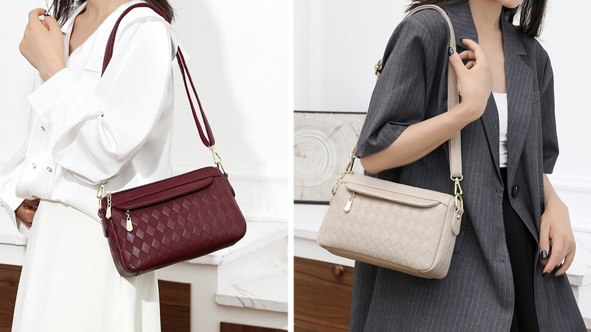 Bolso Hobo Acolchado para Mujer en Cuero PU miniatura 7