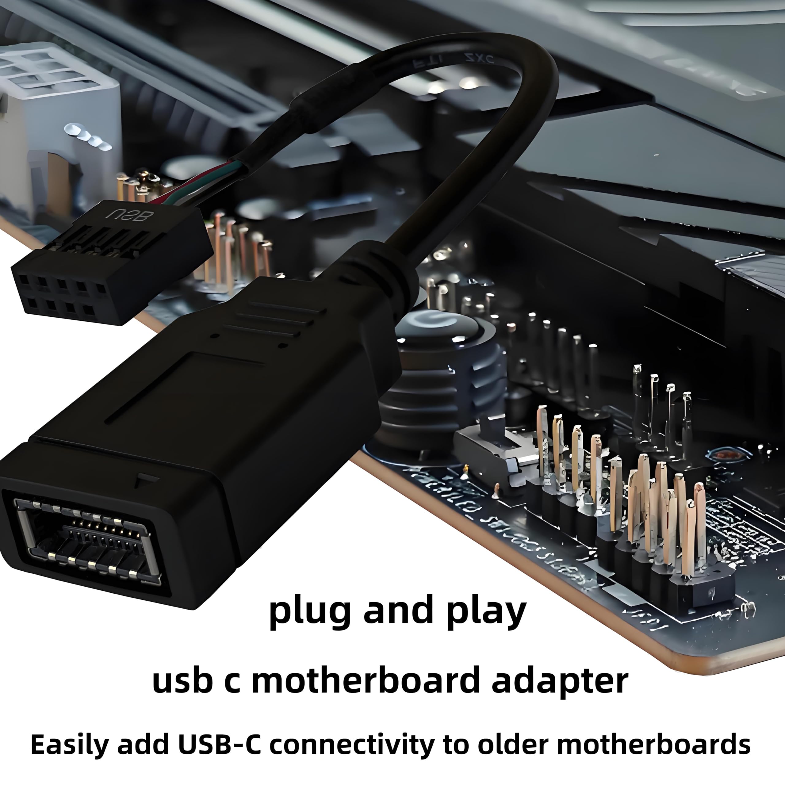 Płyta główna USB 2.0 na USB C 3.2 Gen 1 adapter nagłówka (pojedyncza głowica)