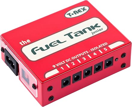 T-Rex FUELTANK-JUNIOR Electric Guitar Electronics Effects Pedal Power Supply with 5 9V Outputs and a Built-In Voltage Selector for Worldwide Use 10331