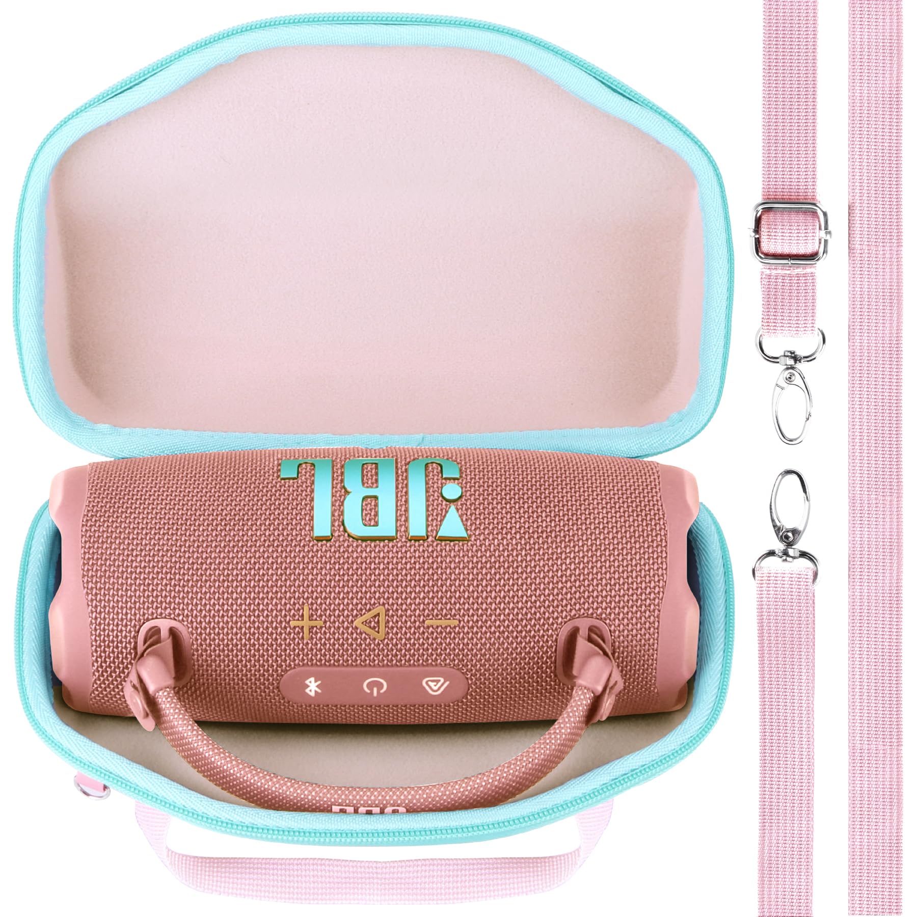 Lebakort Hard Case Compatible with JBL Charge 6 Waterproof Speaker (Pink Case)