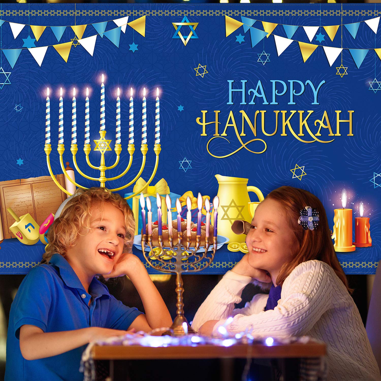 Décorations Extérieures Happy Hanukkah - Ensemble Complet - Marque VictoryStore 19704 - Neuf Sous Emballage
