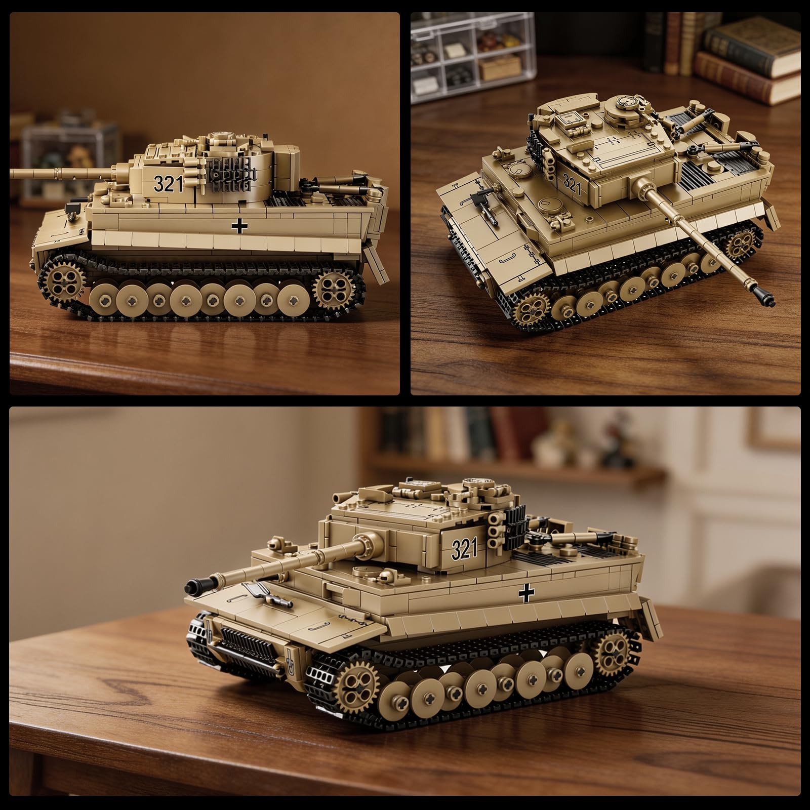 Amazon.co.jp: Reobrix Tiger I 戦車 ブロックセット 77031 ティーガー