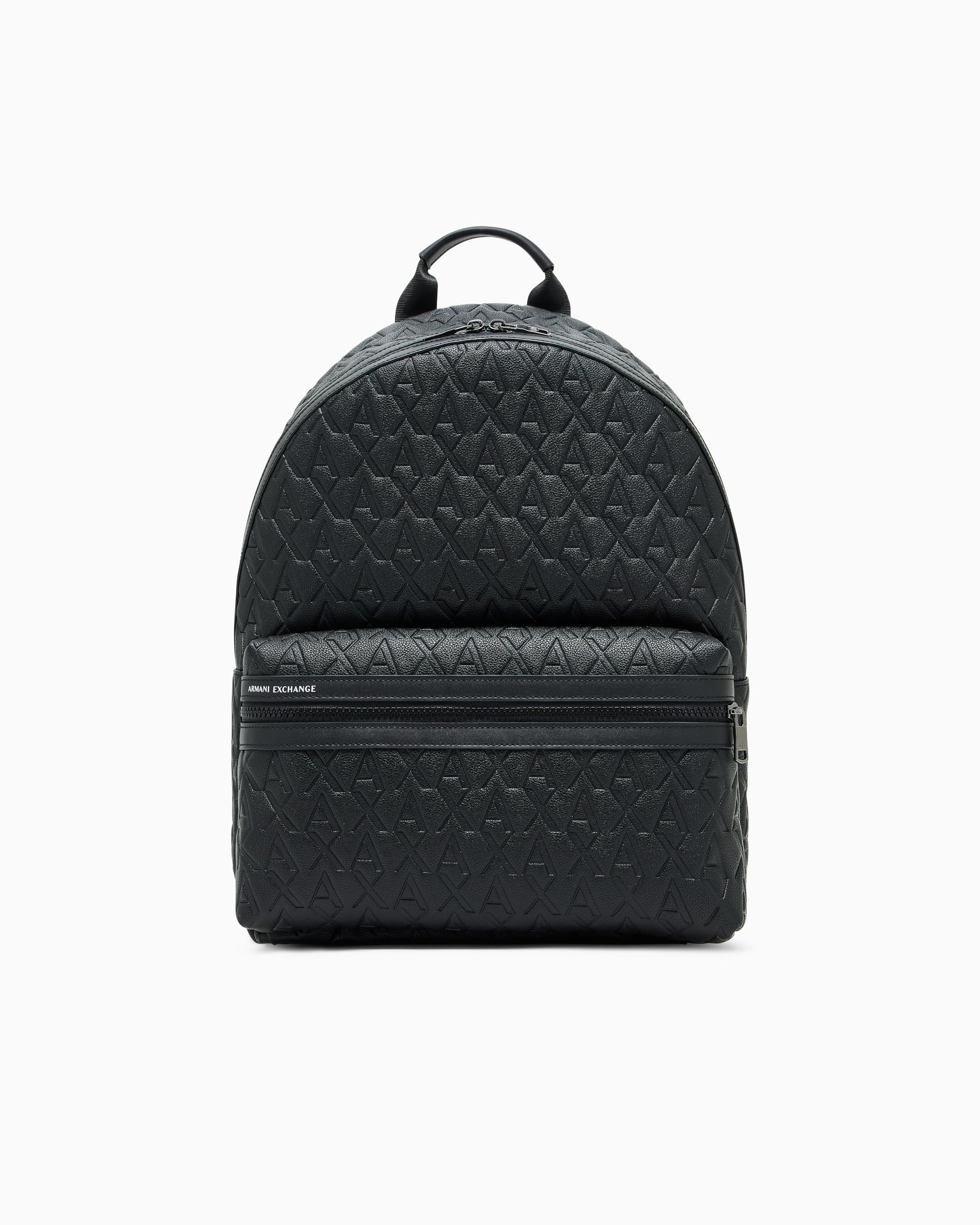 Armani Exchange Liam Monogram Pu Backpack - Black