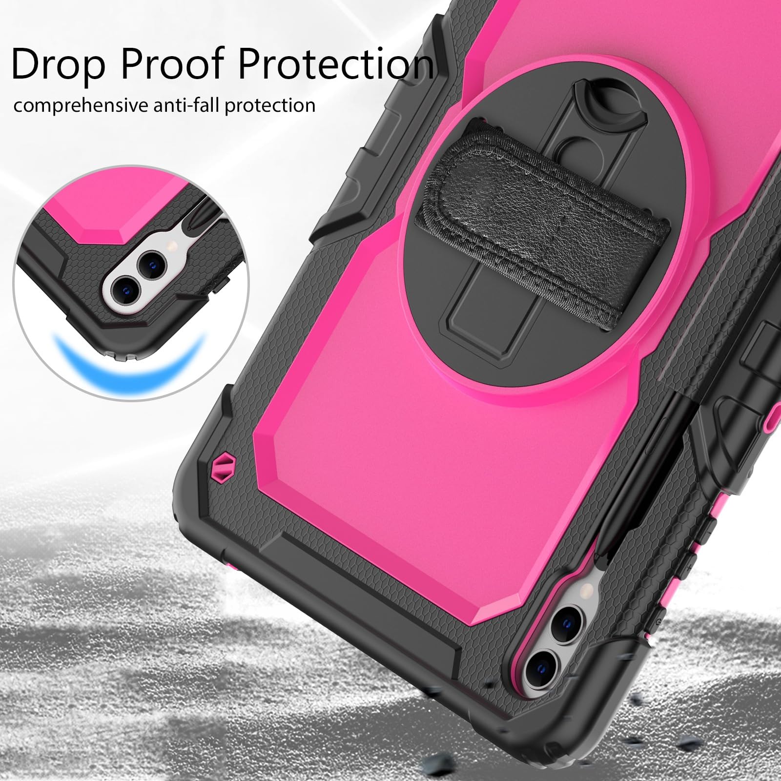 Custodia protettiva per tablet PC compatibile con Samsung Galaxy Tab S9 Plus da 12,4 pollici modello 2023 (SM-X810/X816/X818), custodia resistente antiurto in TPU, custodia protettiva W pellicola