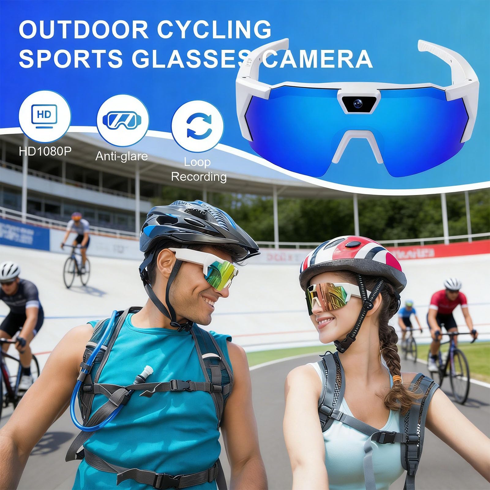 BuyWeek Occhiali per fotocamera POV Occhiali per registrazione 4K HD 12MP con fotocamera per sport, ciclismo, escursionismo, baseball