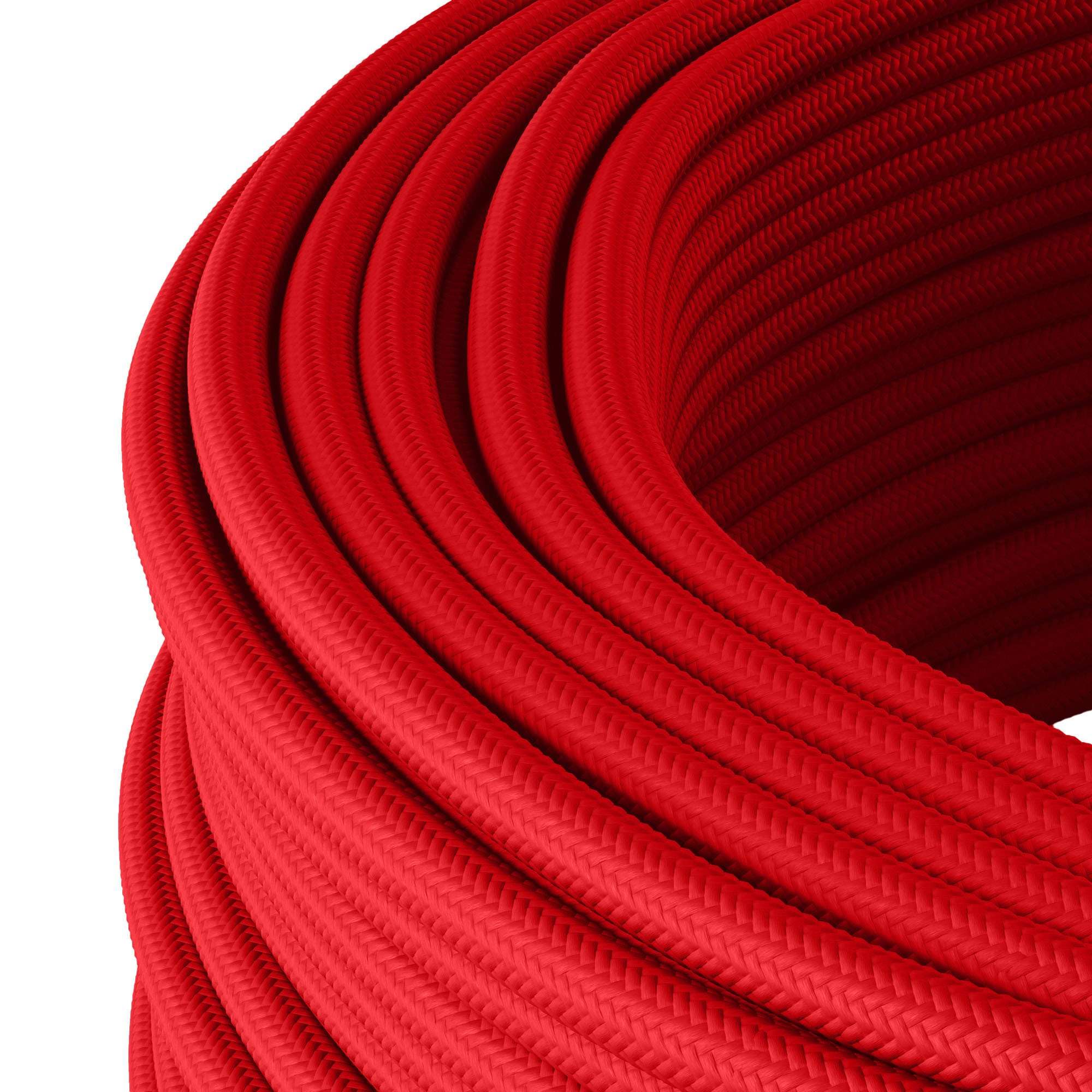 Kabel tekstylny do elastycznej instalacji elektrycznej (H05VV-F), kabel materiałowy 3 x 1,5 mm², kabel tekstylny, kabel instalacyjny, czerwony – 10 metrów
