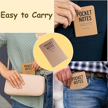 Urby Left Handed Notebooks Field Pocket Note Size, 5.5'' X 3.5'', The Lefty Stuff Series, 80GSM w. Paperback Cover, 72 Pages. 3pk: College Ruled + Dotted + Black.