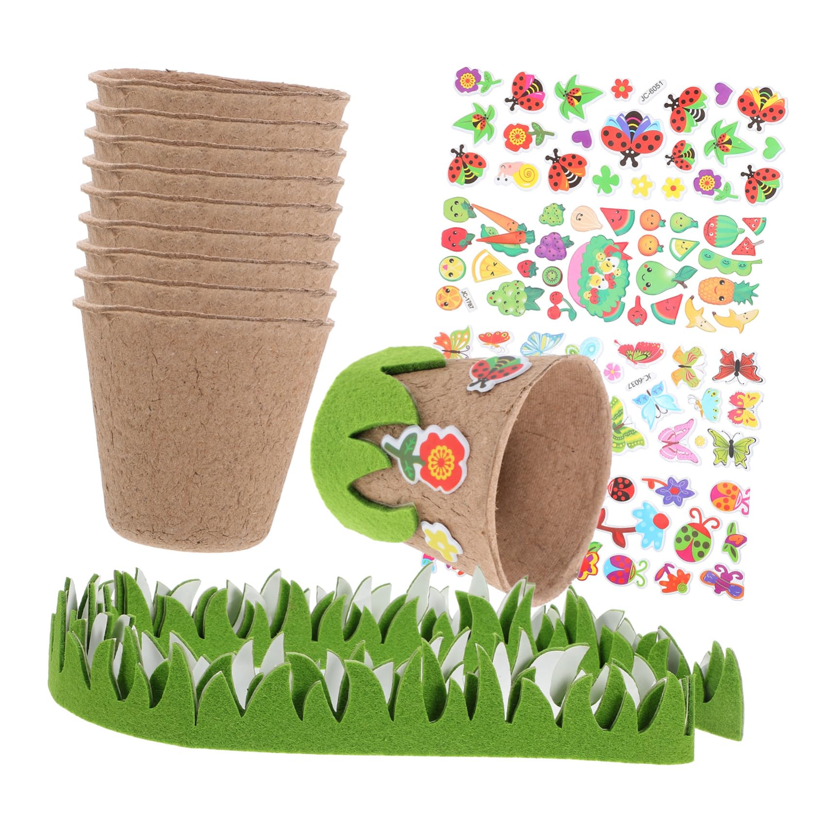 Abaodam 4sätze Pflanzbecher Mit Aufklebern Bastelset Für Gartenpflanzen Kreative Pulp-töpfe Für Anzucht Von Blumen Und Pflanzen Einfach Zu Und Inspirierend Für Hobbygärtner
