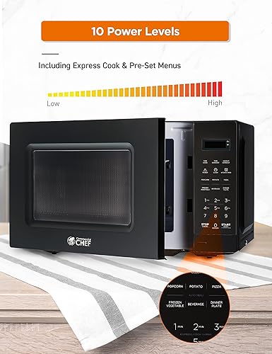 Miniatura 4 de Commercial CHEF Microondas pequeñas de 0.7 pies cúbicos con pantalla digital, Black & Elite Gourmet ETO236 Personal 2 rebanadas Tostador Horno