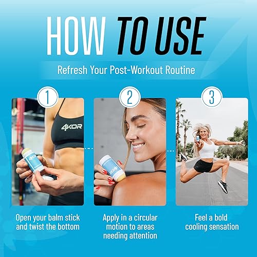 Miniatura 5 de 4KOR - Bálsamo en barra con infusión de cáñamo, bálsamo tópico para la piel con sensación de enfriamiento y calentamiento, portátil, no grasoso, 1
