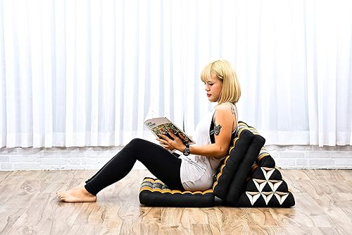 Miniatura 4 de Leewadee - Cojín Tailandés plegable para el suelo con respaldo para TV, sala de estar, colchón para exterior, 65.7 x 20.9 x 11.8 pulgadas, Kapok