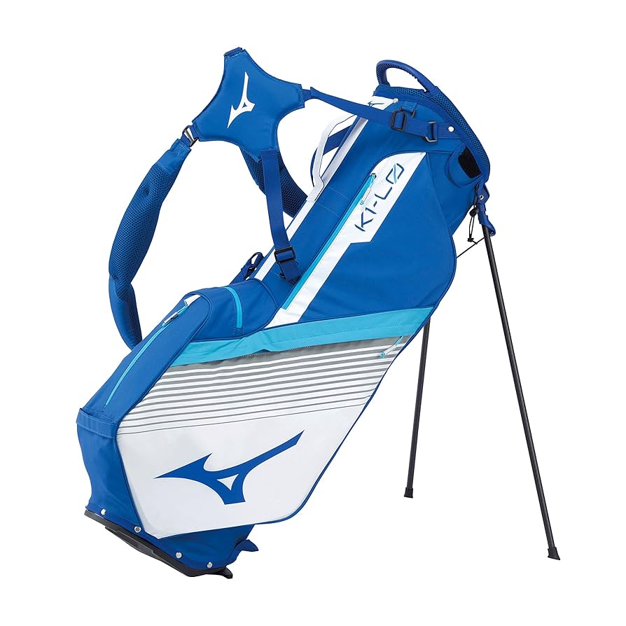 【超軽量】ミズノ　スタンド キャディバッグ 9型 2021年モデル K1-L0 Mizuno 2021 K1-L0 Stand Bag, Staff,Blue and White, Stand