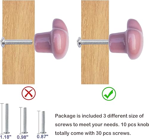 Miniatura 7 de Pomos de cerámica para cajones en forma de corazón, tiradores de armario con tornillos de 3 tamaños, pomos para muebles de cocina para armario,